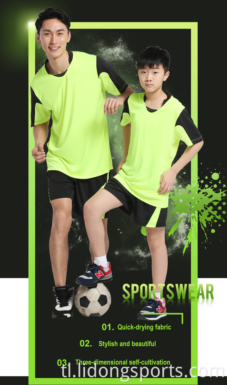 Mainit na Pagbebenta ng Sport Wear Breathable Polyester Football Jersey Soccer Uniform para sa Mga Lalaki